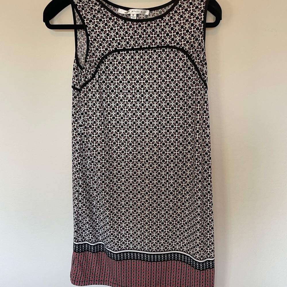 Max Studio Black and White Geometric Mini Dress